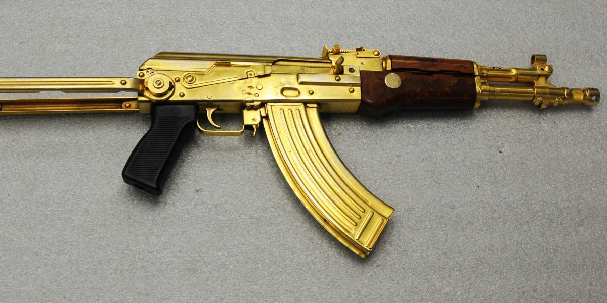 Kalashnikov S Ak The Rifle Is Gold Plated And Was Seized During