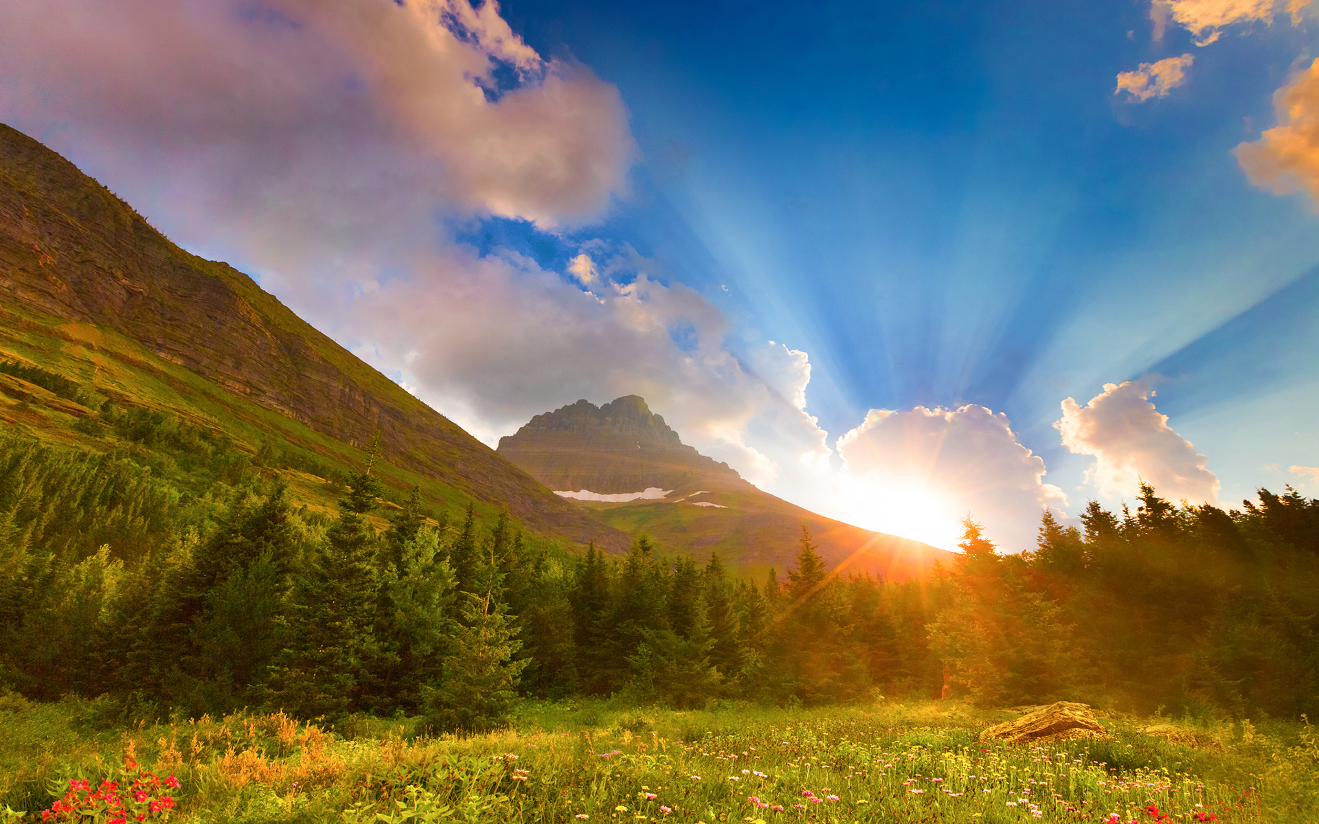 Sunrise Mountain Scenery Wallpaper