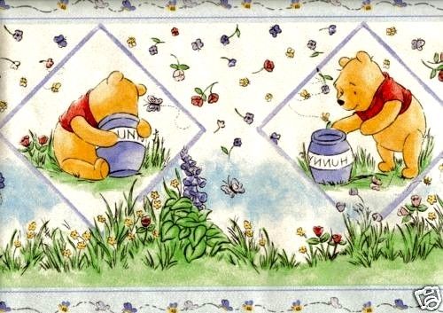 Winnie The Pooh with Honey Pots Wallpaper Border 83066270 eBay