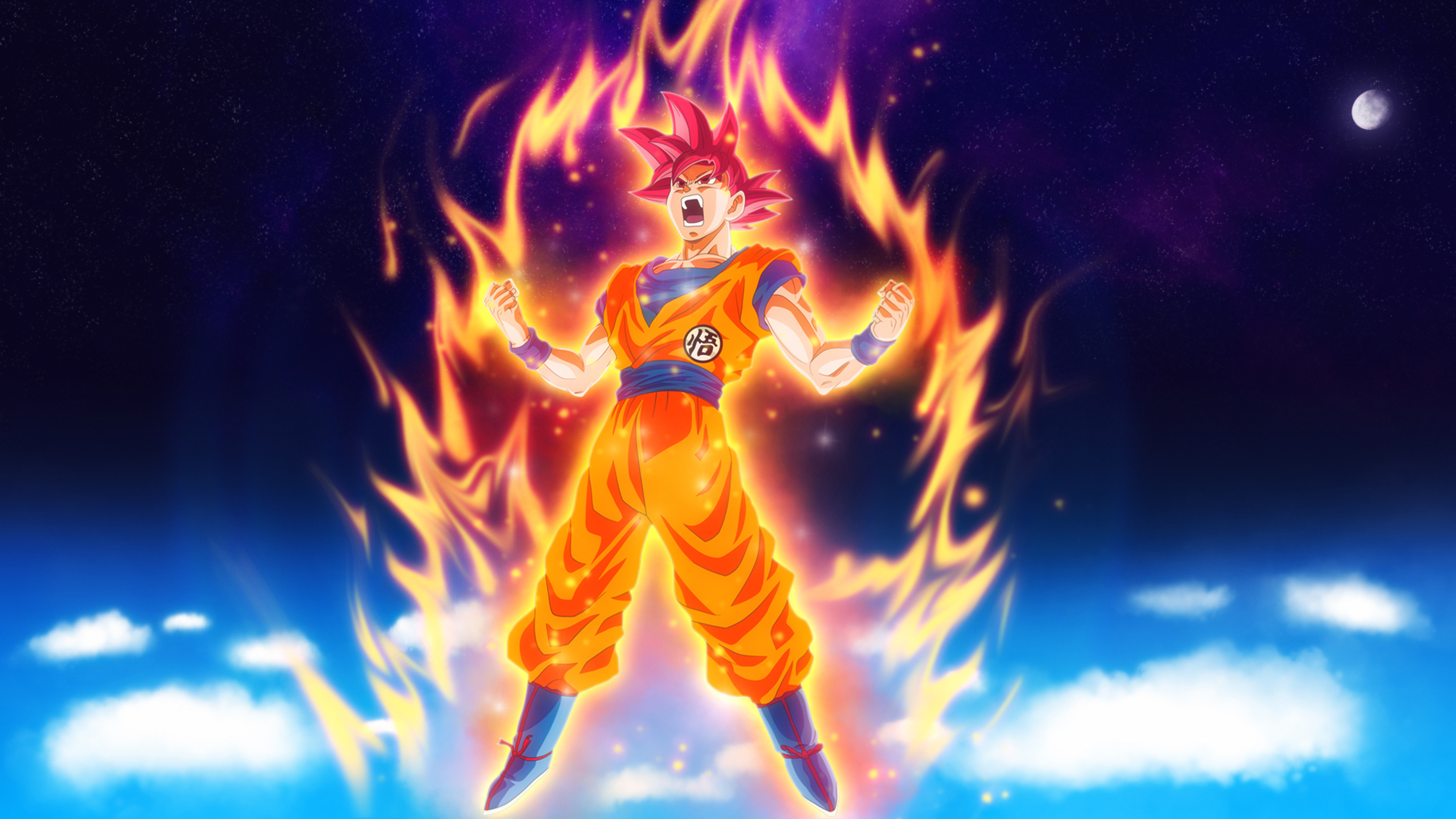 Goku Super Saiyan God Form Dragon Ball Z 4k Wallpaper