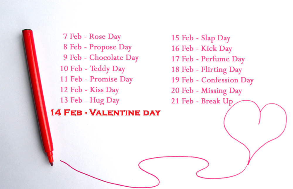 Valentine Week List Schedule Dates Sheet Chart Image Wallpaper