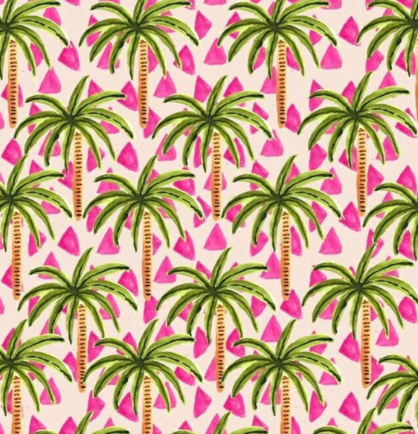 Backround Hawaii Palmtree Paradise Pattern Tropical Wallpaper
