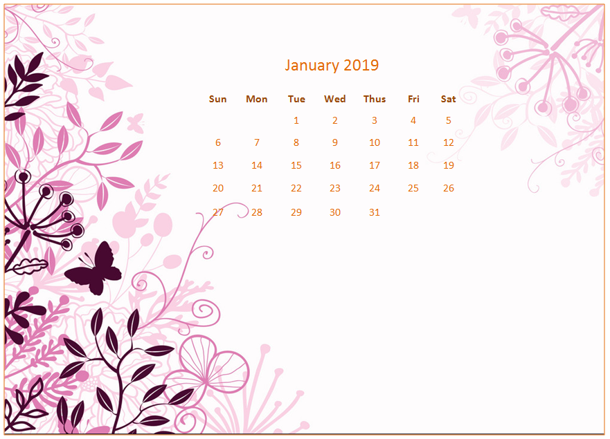Monthly Floral Calendar Wallpaper