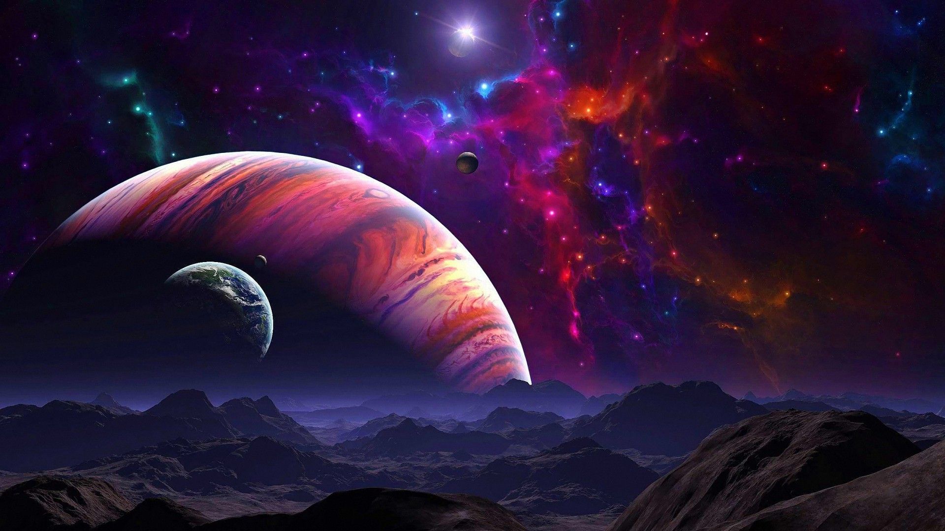 Galaxy Theme Of Planets Wallpaper On