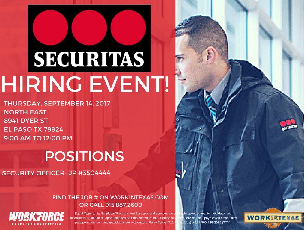 Workforce Solutions On Securitas Job Fair 9am 12pm