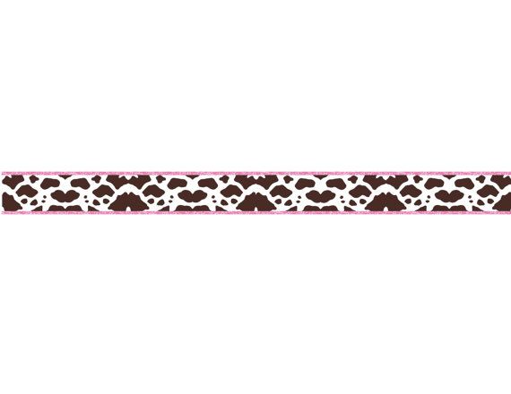Brown Cow Print Border Pink And