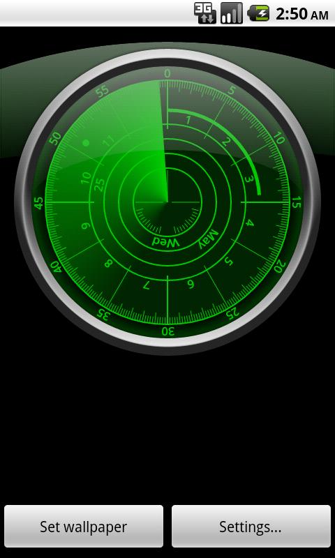 Radar Clock Live Wallpaper Android Apps On Google Play
