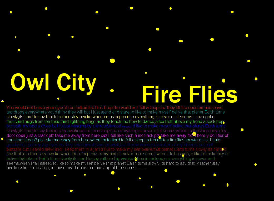 Owl City Fireflies Wallpaper Fire Flies Lyrics By