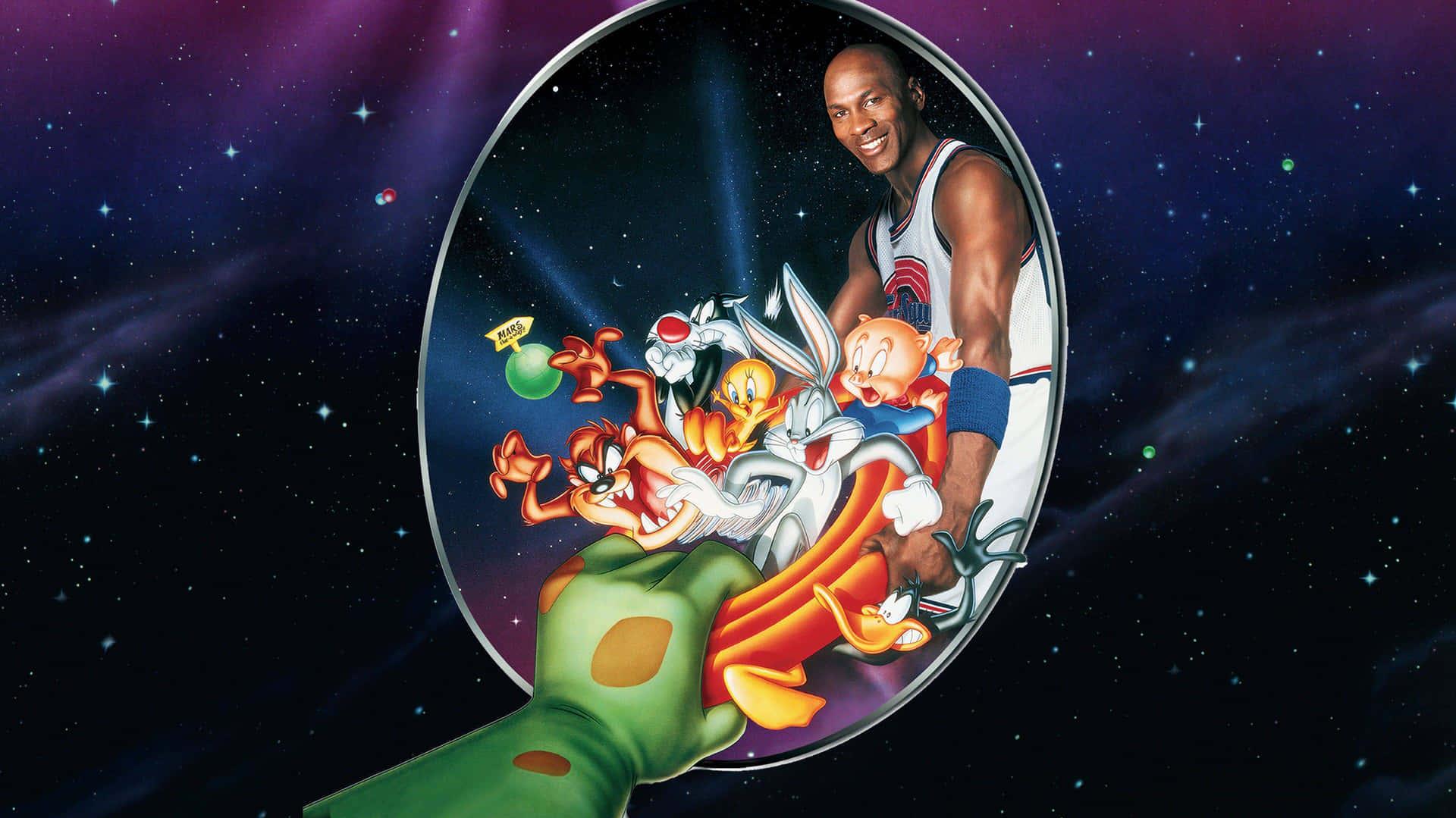 Download Cool Space Jam Looney Tunes With Michael Jordan Wallpaper