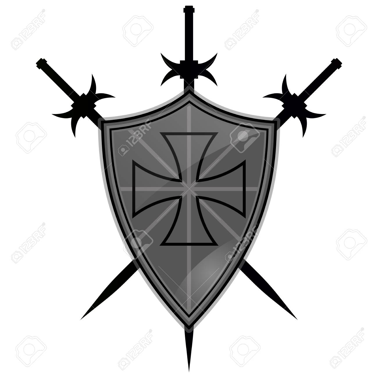 Templar Armor Battle Cross Knight Red Shield Ancient