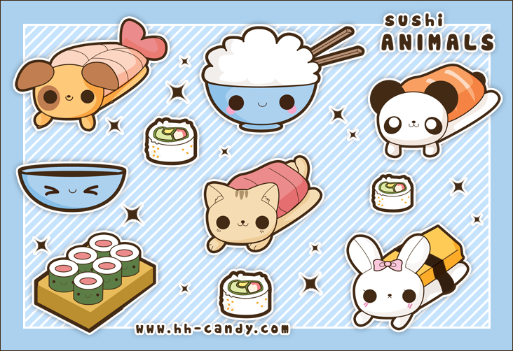 Cute Sushi Animal Characters Source A Little Kitty Deviant Art