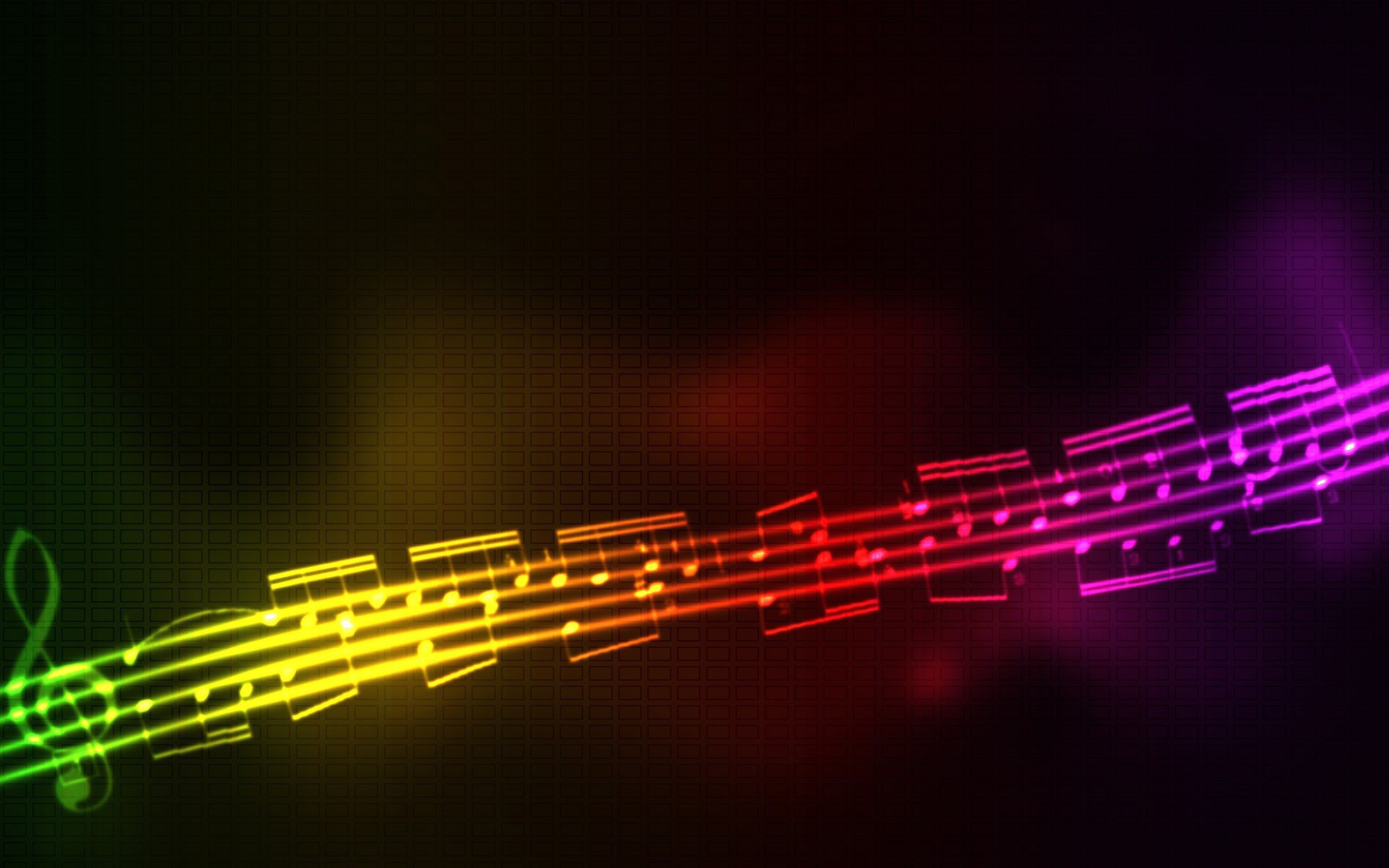 Colorful Music Notes Background HD Wallpaper