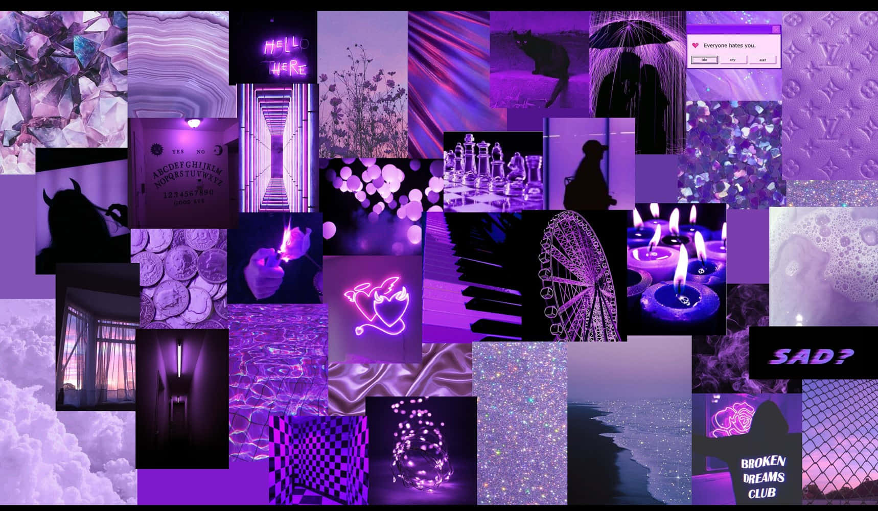 Purple Aesthetic Collage Wallpaper
