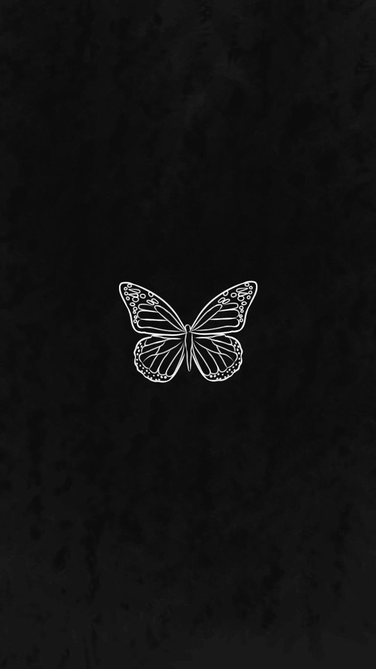Aesthetic Butterfly Black Wallpaper In