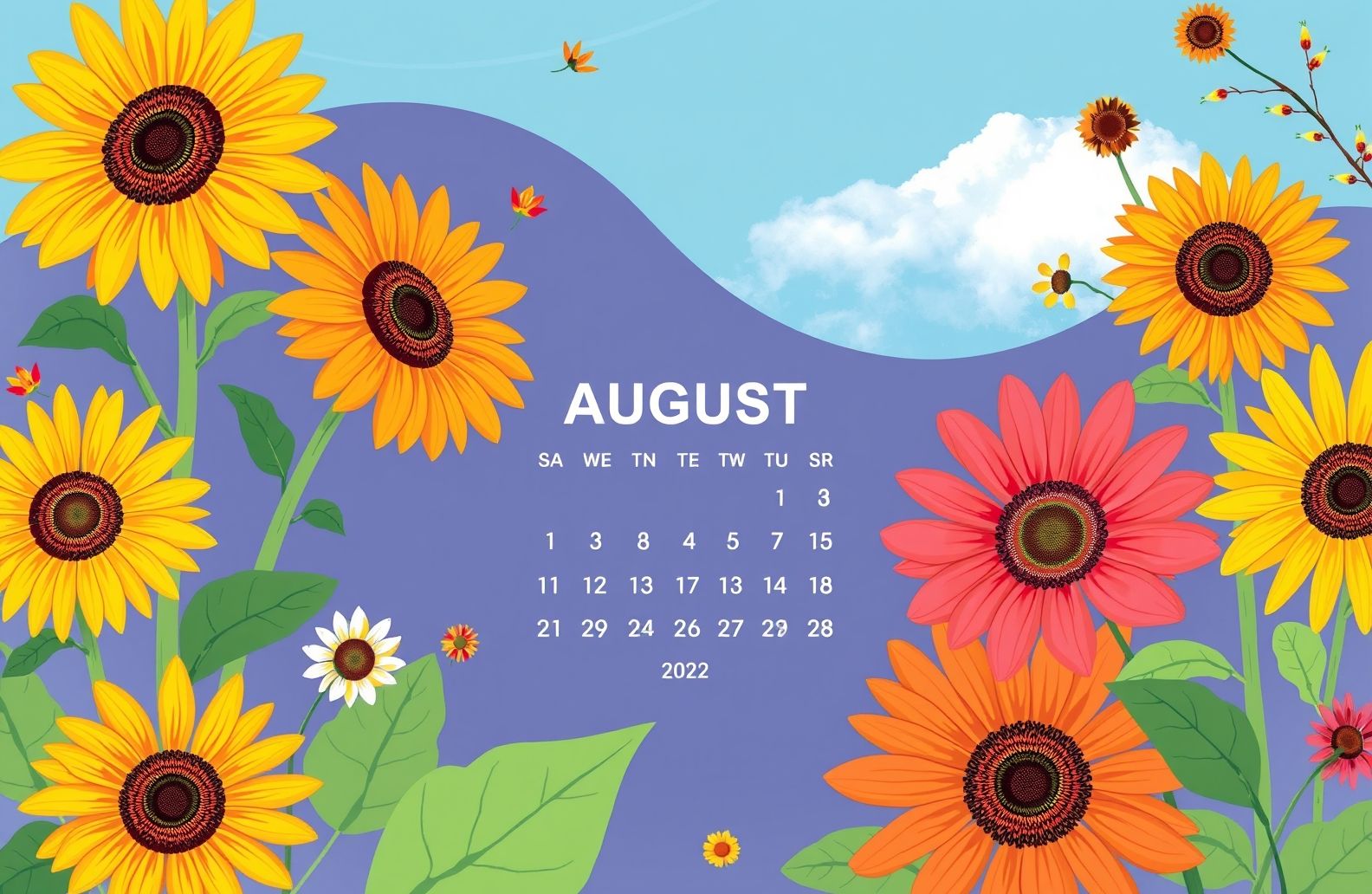 August Calendar Wallpaper