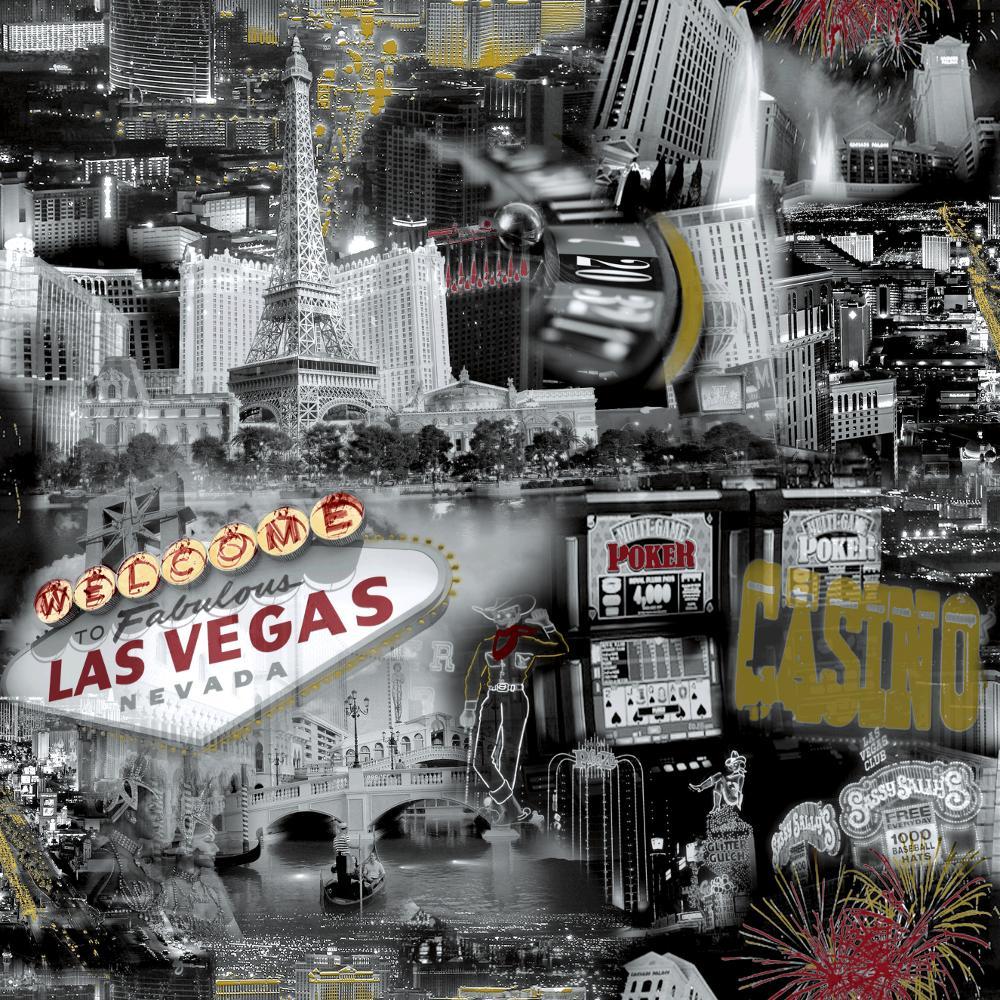 New Grandeco Ideco Las Vegas Black White Photo Casino Wallpaper