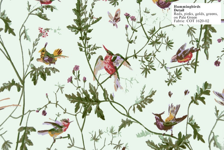 Georgian Wallpaper Hummingbirds Detail Period