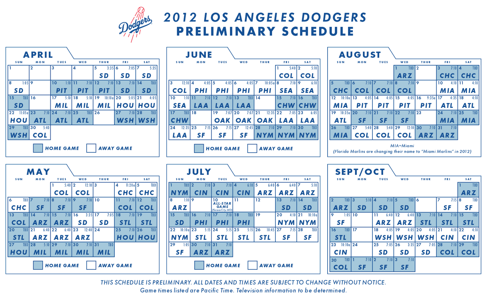 Dodgers Schedule Printable