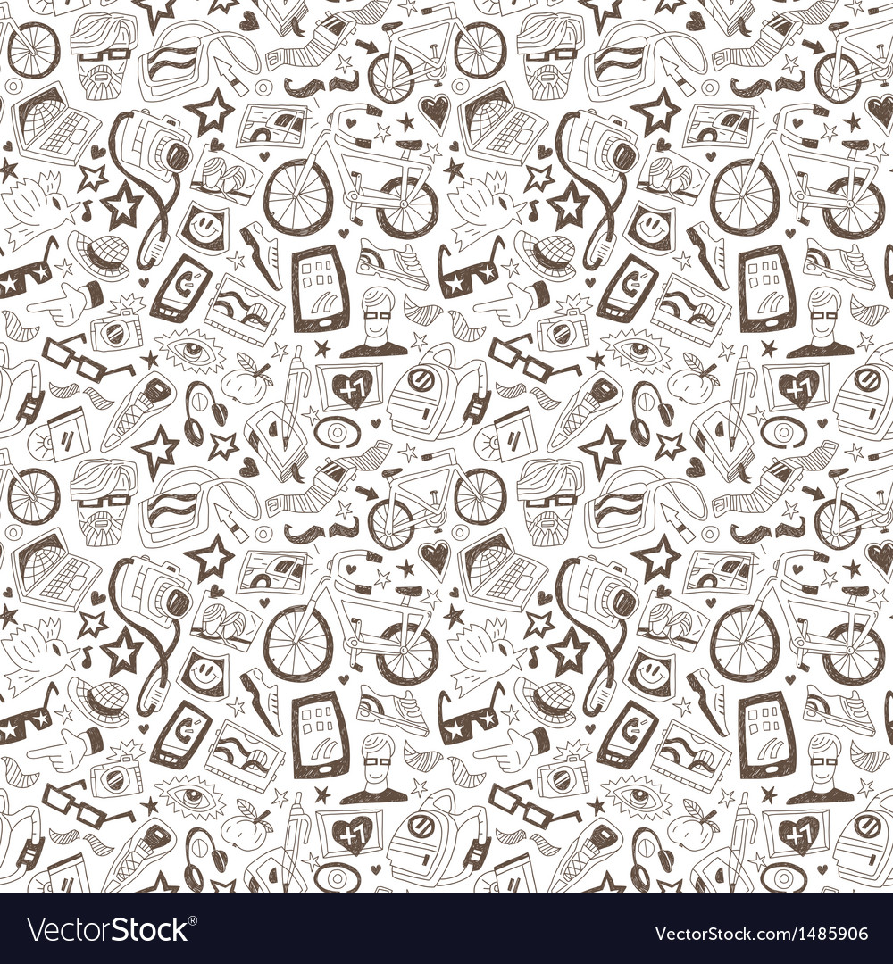 Hipsters Seamless Background Royalty Vector Image