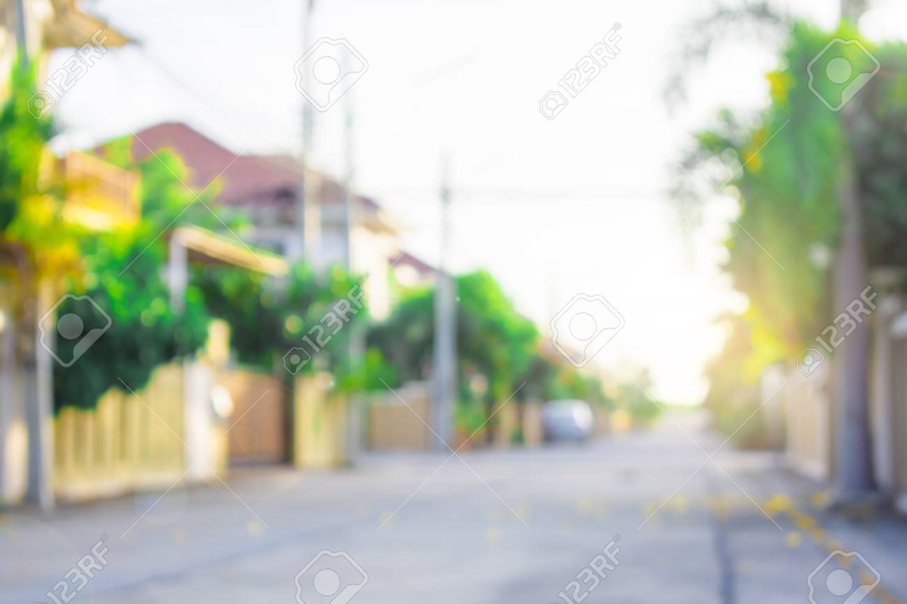 This Home Street In Village With Leaf Or Tree Plant Bokeh Blurry