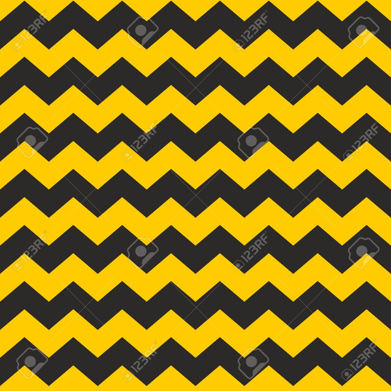 Zig Zag Chevron Black And Yellow Tile Vector Pattern Or Wallpaper