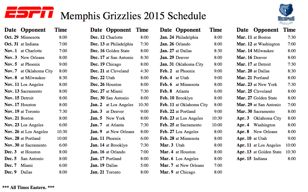 Dallas Mavericks Schedule