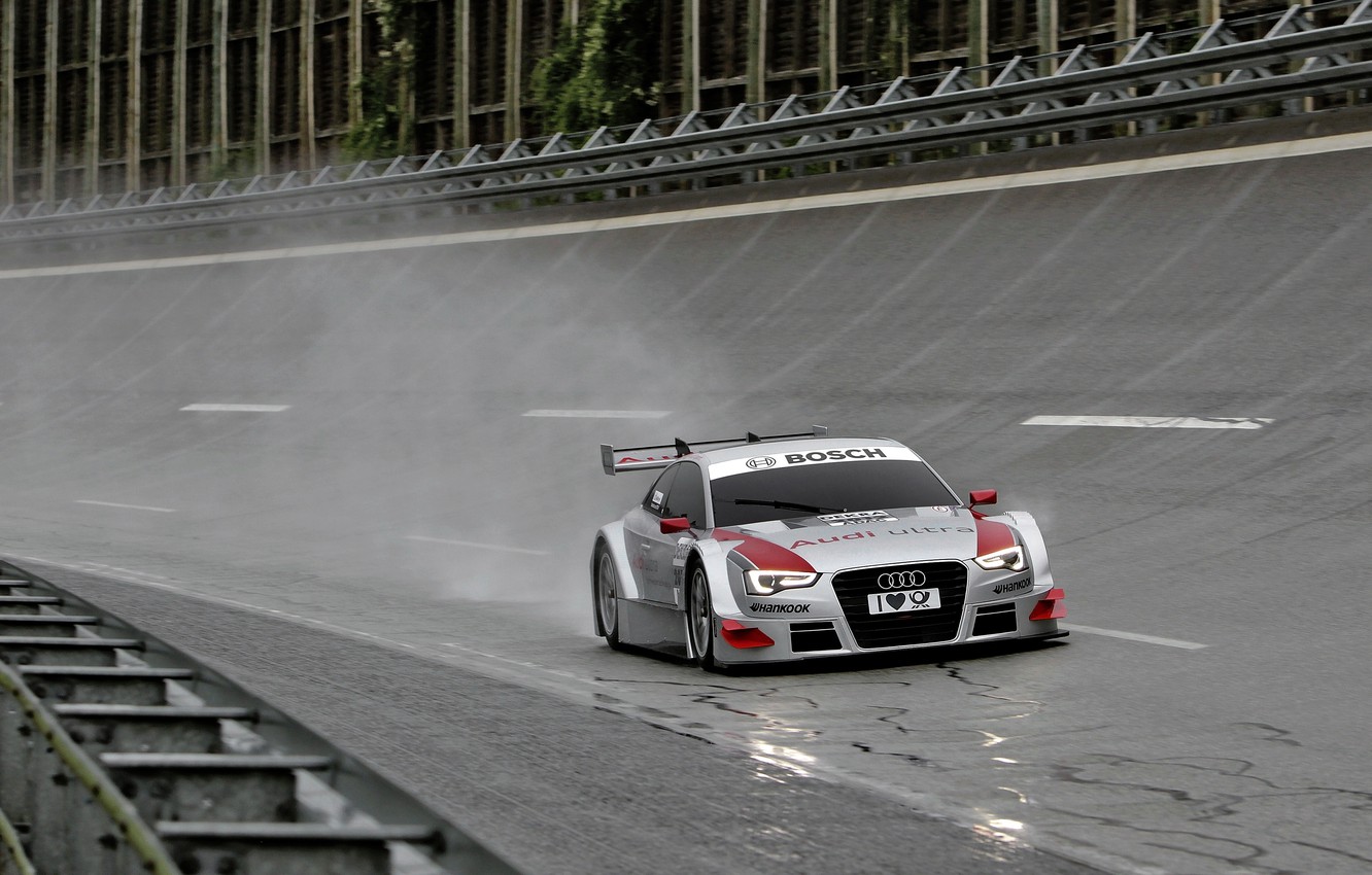 Wallpaper Rain Audi Race Silver Track Tits Wet Asphalt