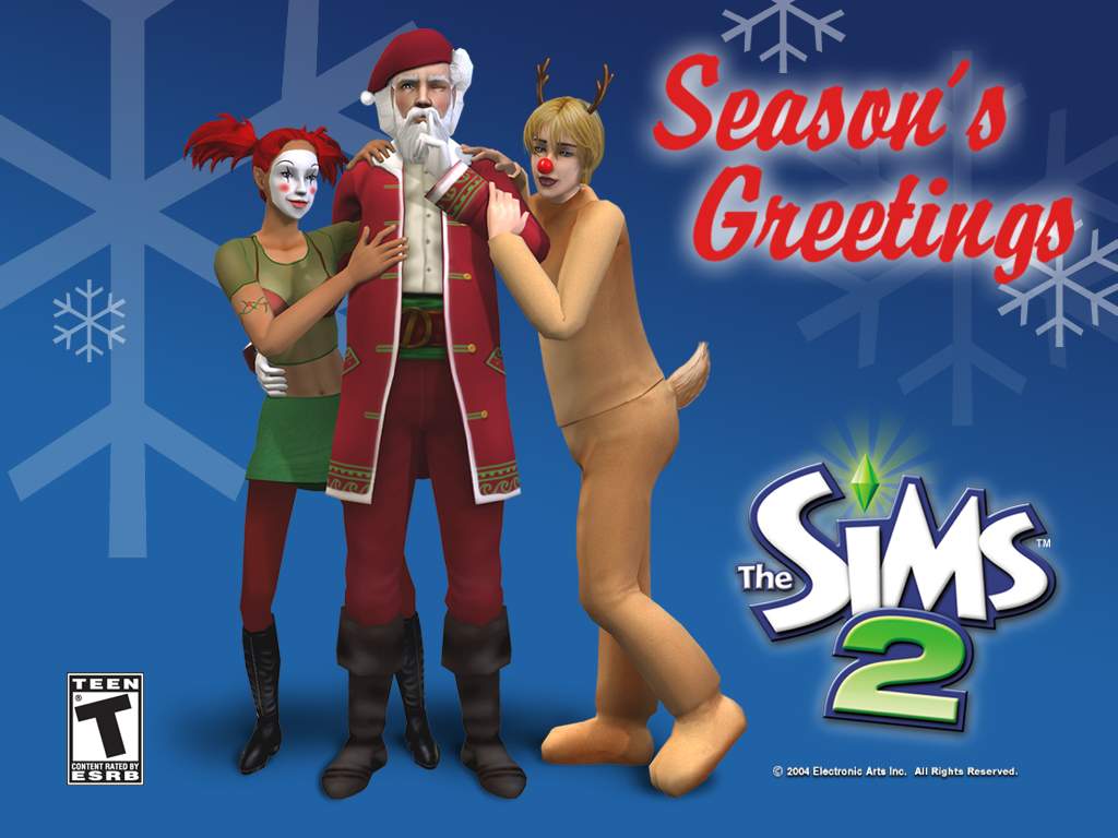 The Sims2 Christhmas Sims Wallpaper