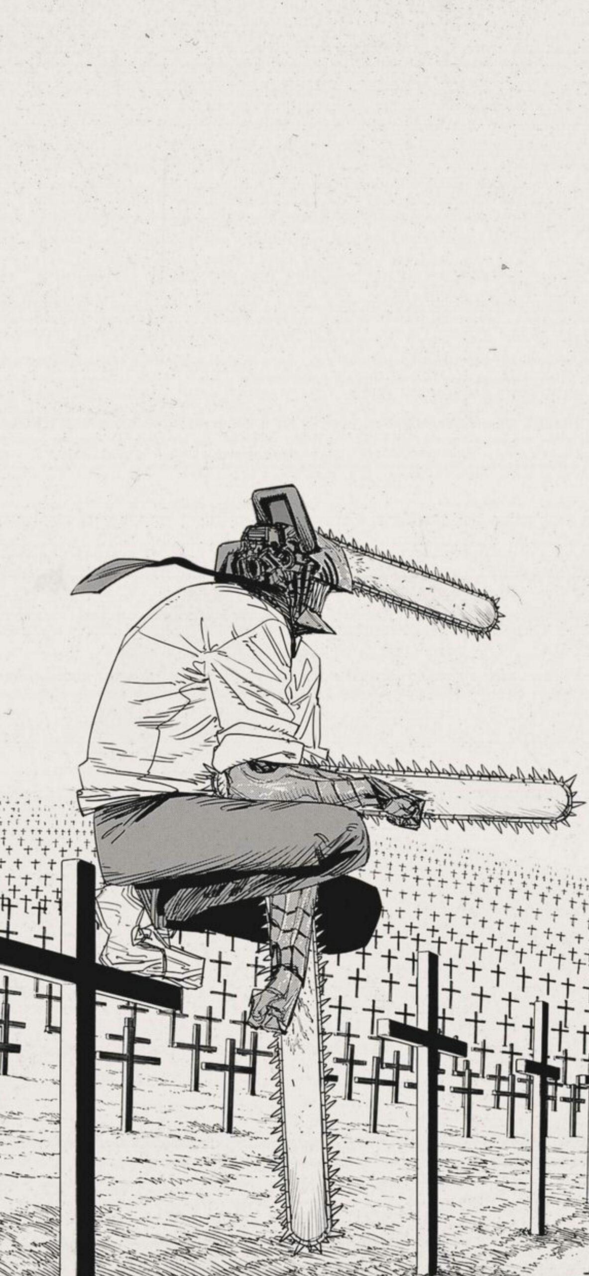 Chainsaw Man Denji Cross Wallpaper iPhone