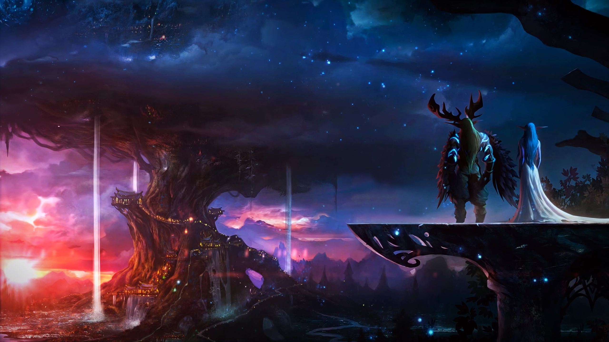 Elf And Knight World Of Warcraft HD Games 4k Wallpaper Image