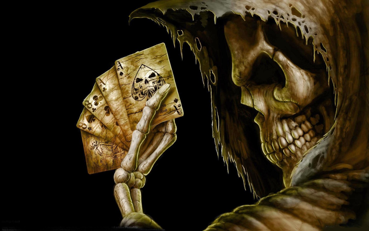 Windows Background Gothic Poker Skull Wallpaper