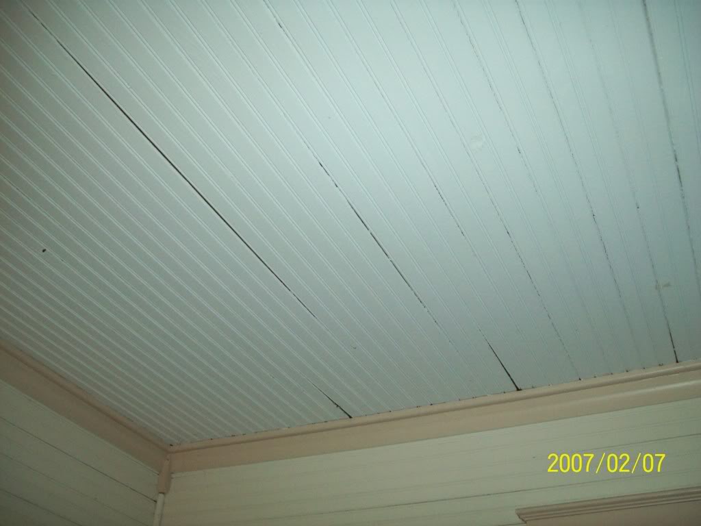 Paintable Beadboard Wallpaper On The Ceiling