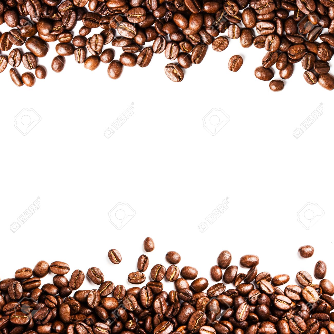 Roasted Coffee Bean Background Isolated On White