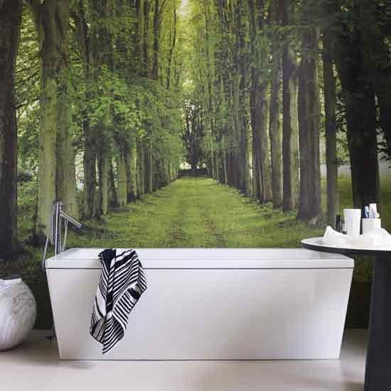 Mural Inspired Bathroom Wallpaper In Jungle Theme Very Realistic