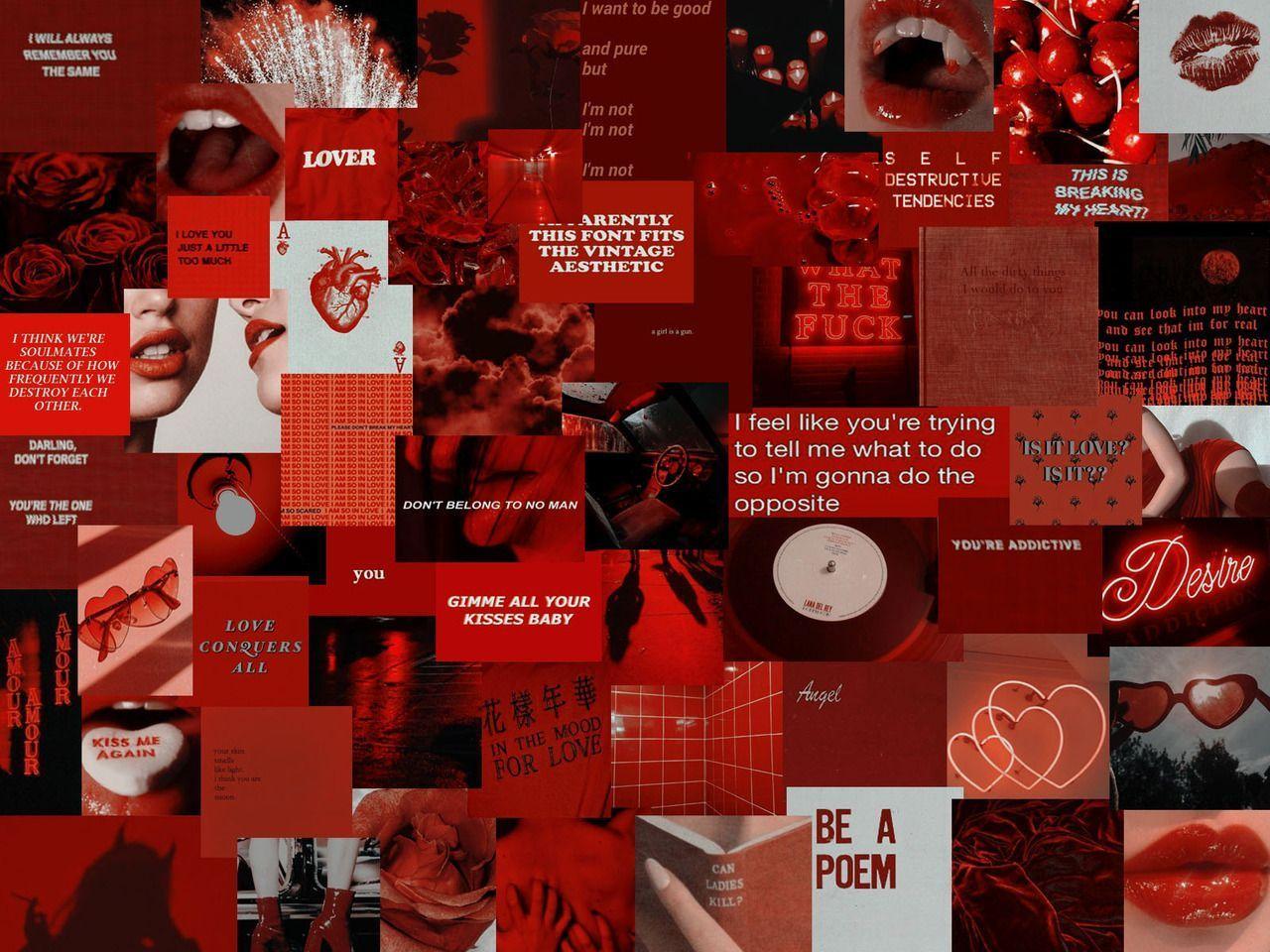 Red Desktop Aesthetic Wallpaper