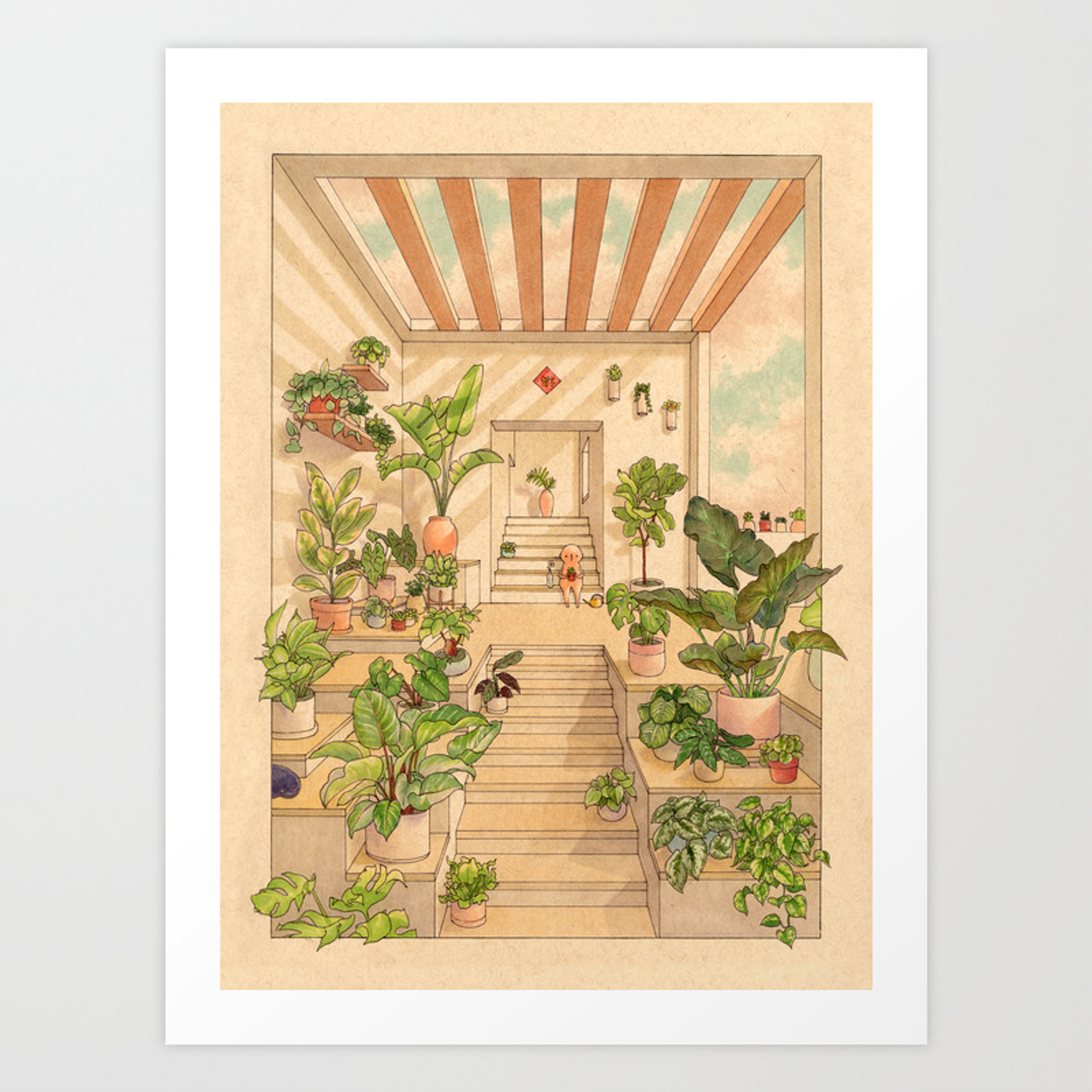 Houseplants Art Print By Felicia Chiao Society6