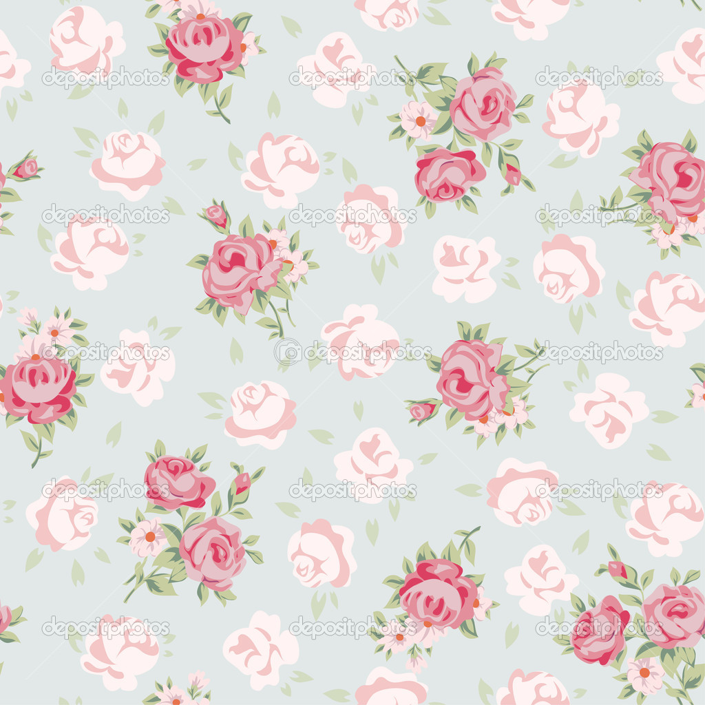 Shabby Chic Flowers Wallpaper