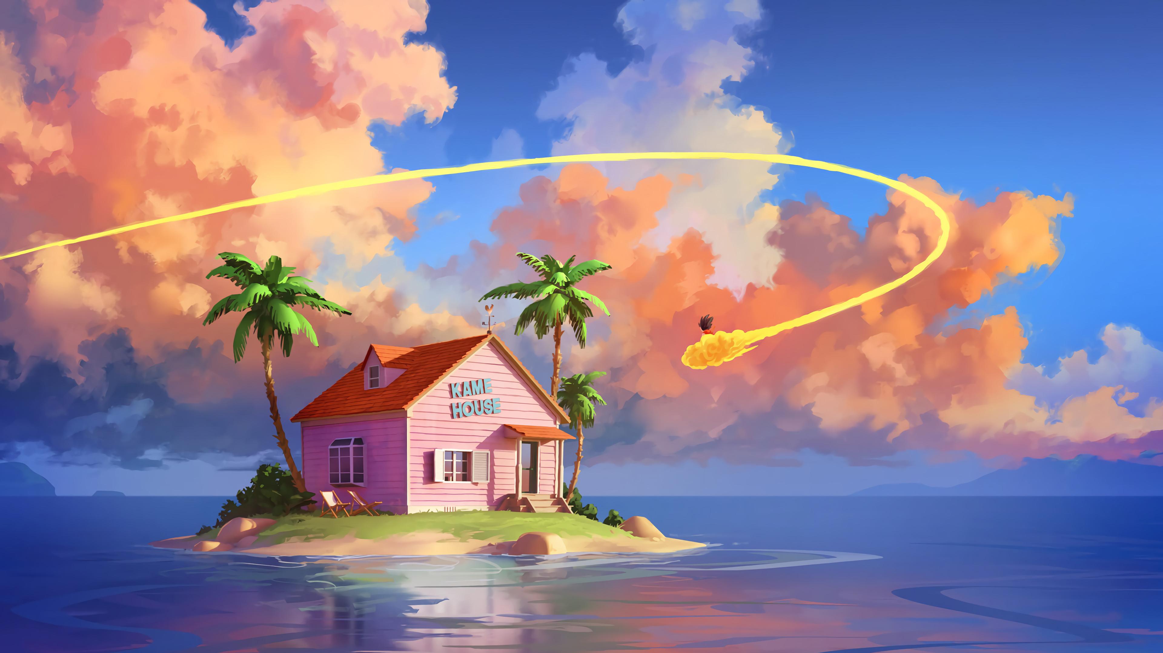Kame House Island Dragon Ball 4k Wallpaper