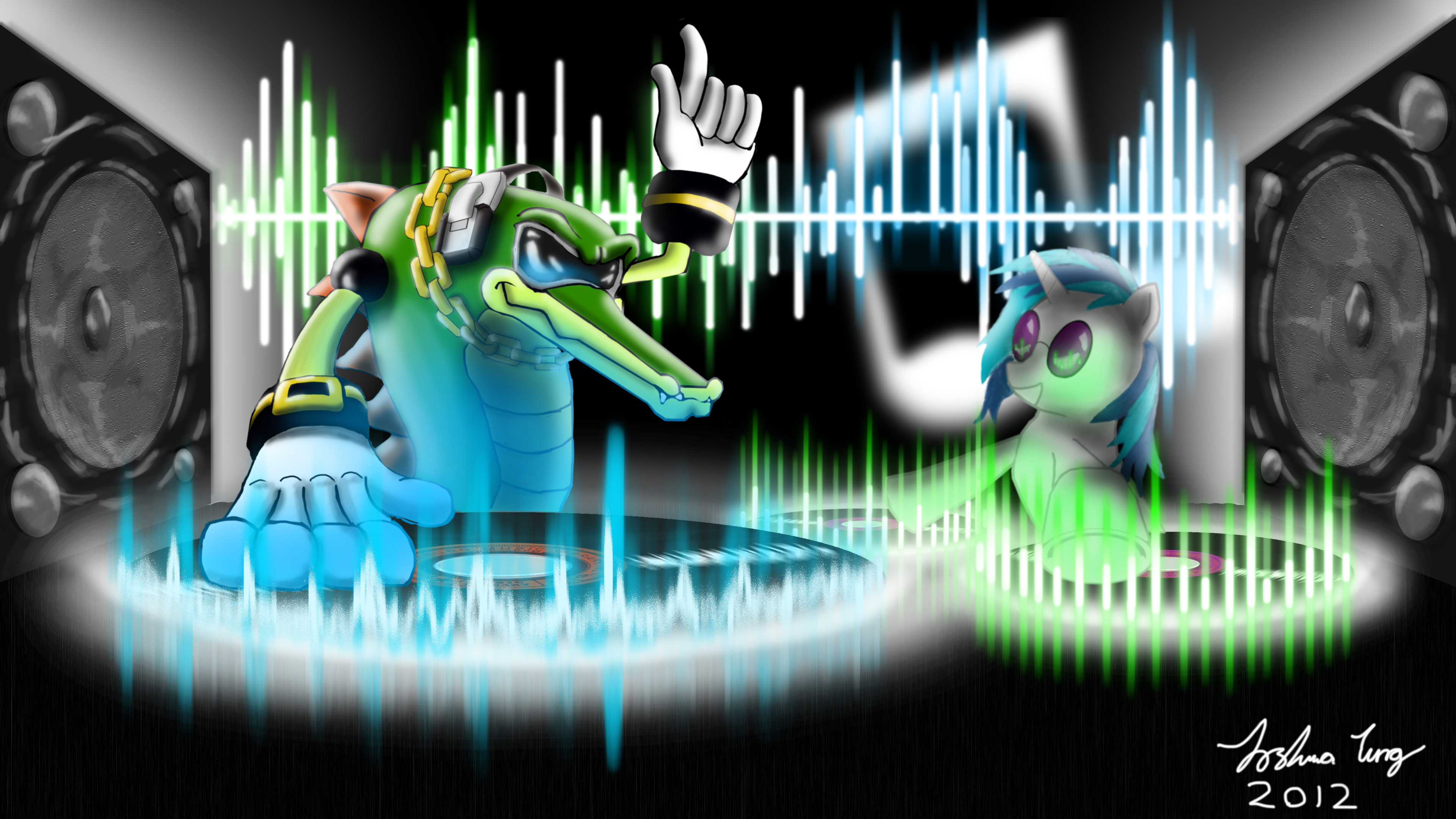 Vector The Croc And Vinyl Scratch By Notrollingallowed