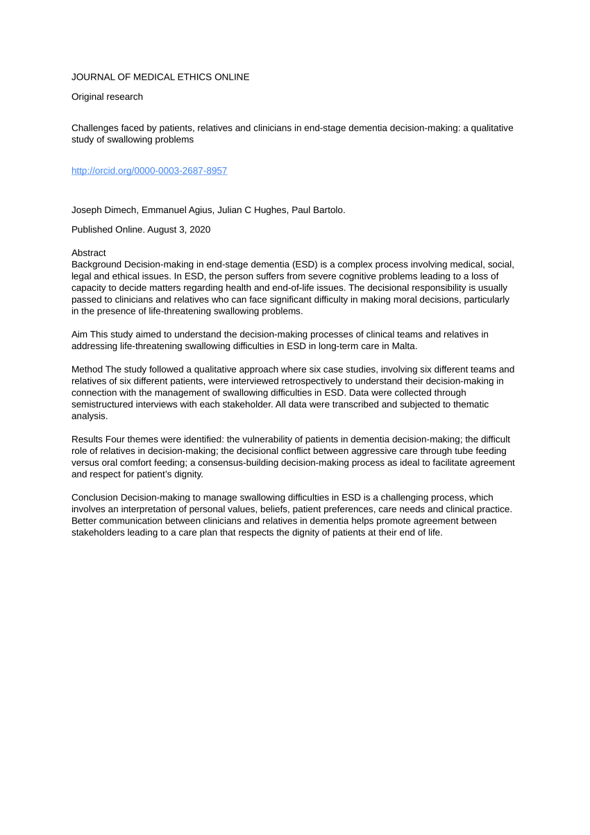 Pdf Challenges Faced By Patients Relatives And Clinicians In End