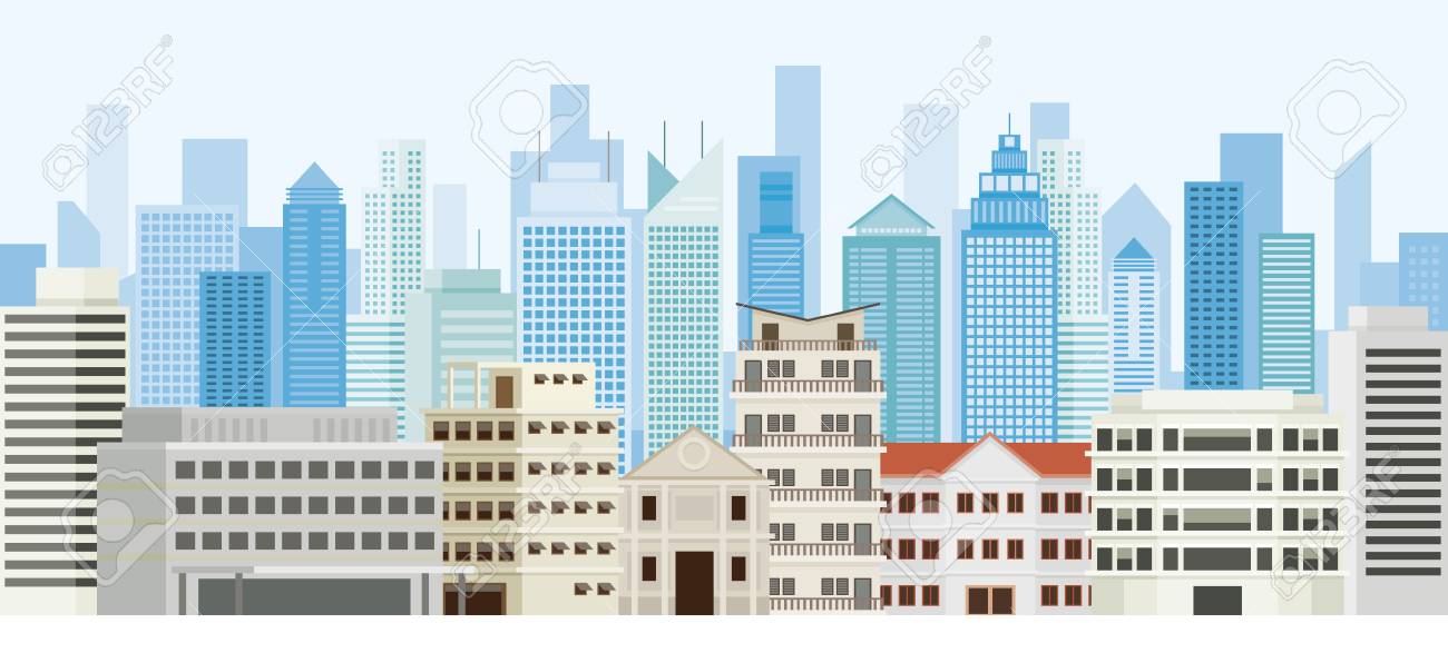 Buildings And Skyscrapers Background Panorama Cityscape City