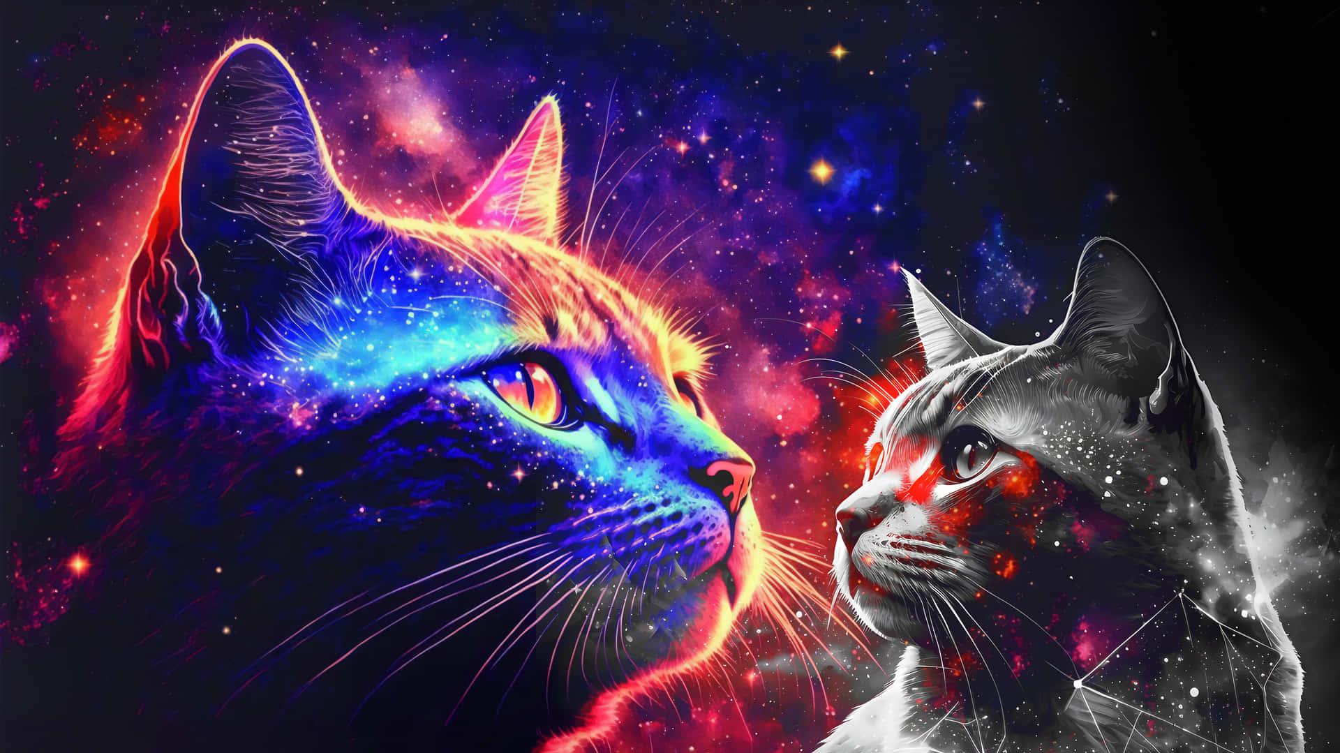 Free download Download Cool Cats In Starry Sky In Outer Space Picture ...