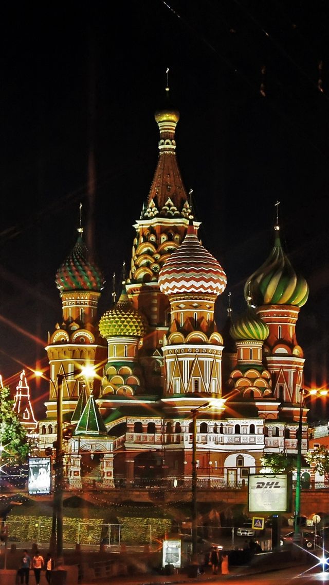 Moscow Russia Red Square Light Evening iPhone 5s wallpaper 640x1136