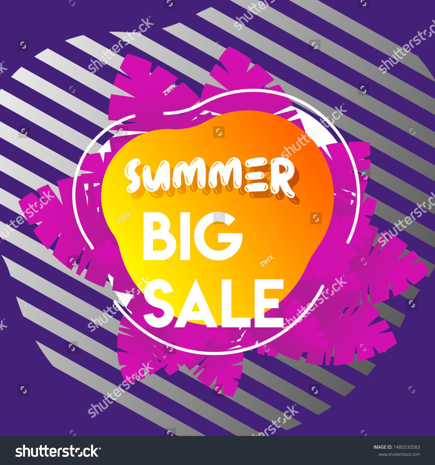 Free download Summer sale banner modern design tropical leaves