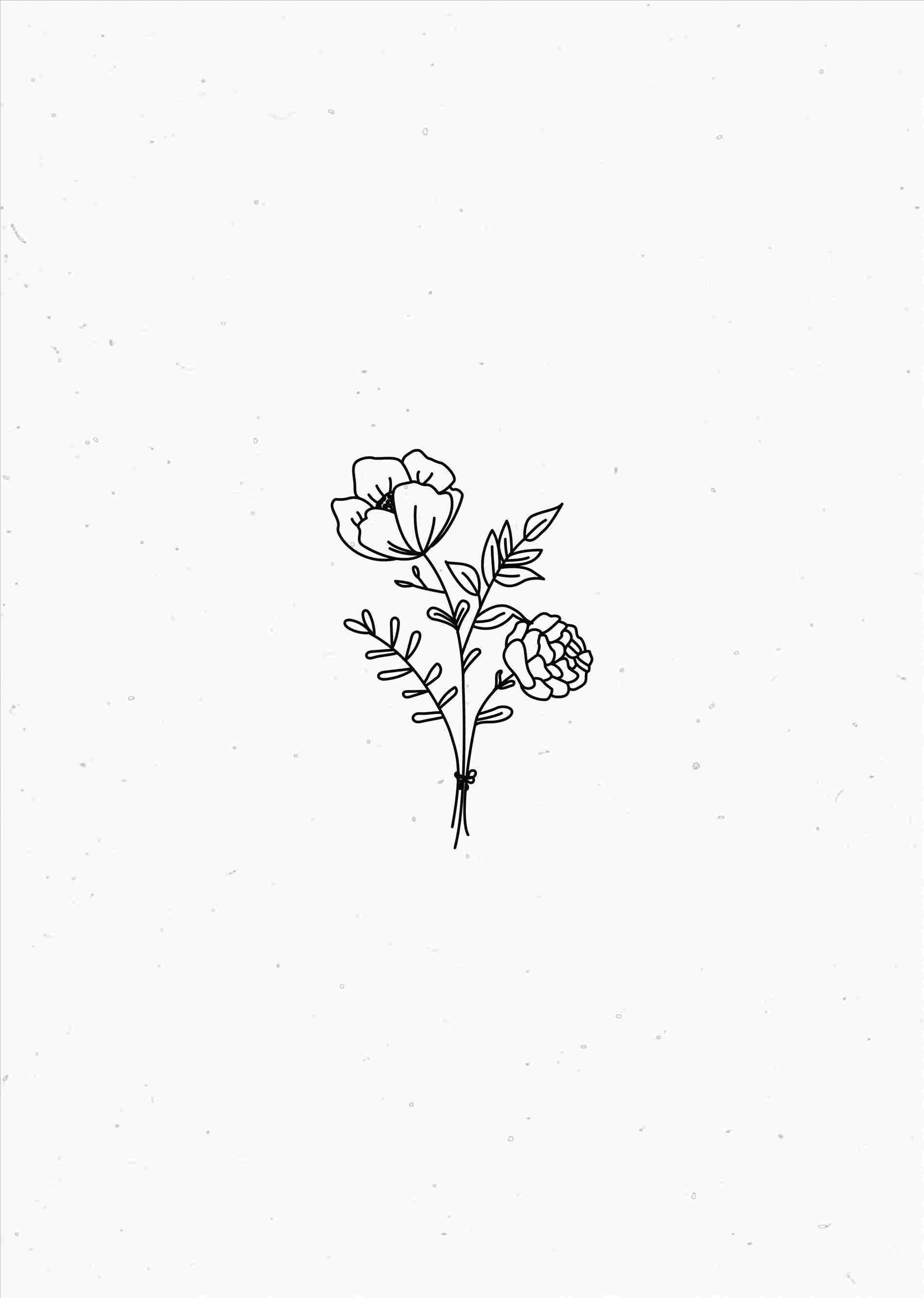 Gorl Wallpaper Flower Aesthetic Minimalist Drawing