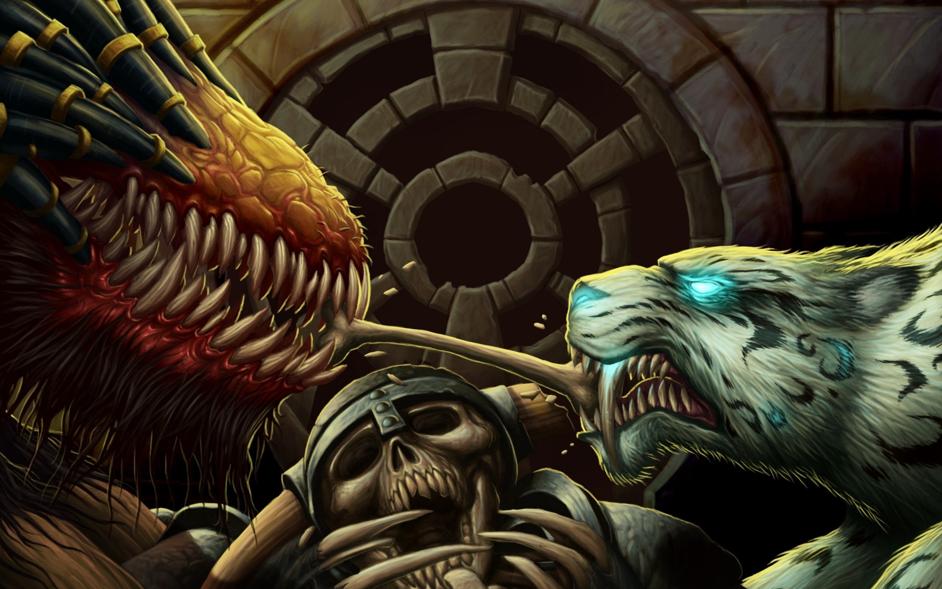 Fantasy Monster Creature Tiger Dragon Wallpaper