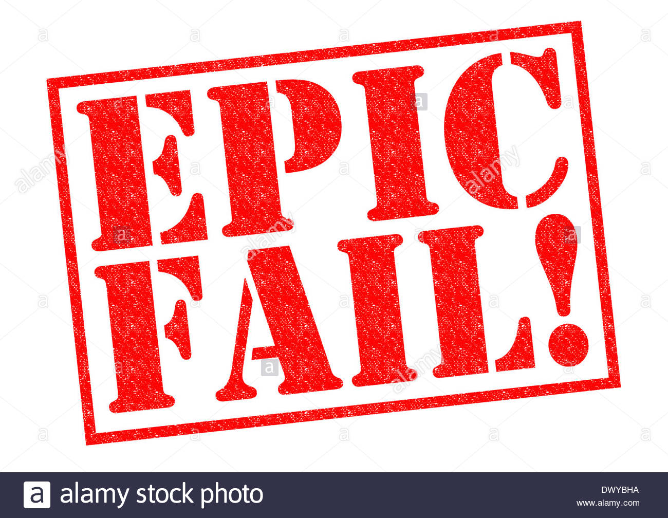 Epic Fail Red Rubber Stamp Over A White Background Stock Photo