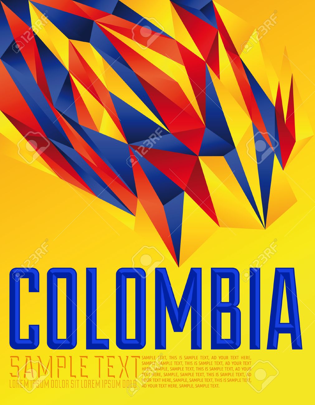 Colombia Vector Geometric Background Modern Flag Concept
