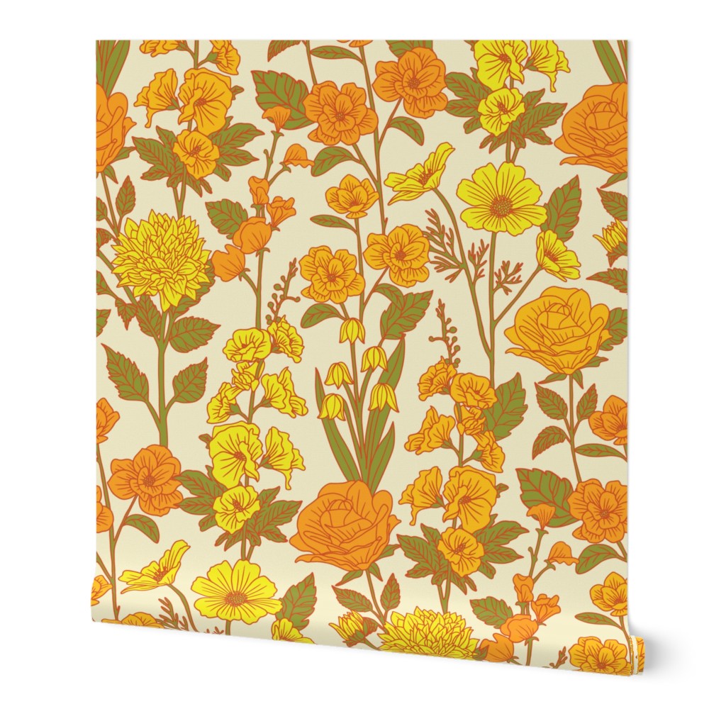 Yellow Vintage Wallpaper