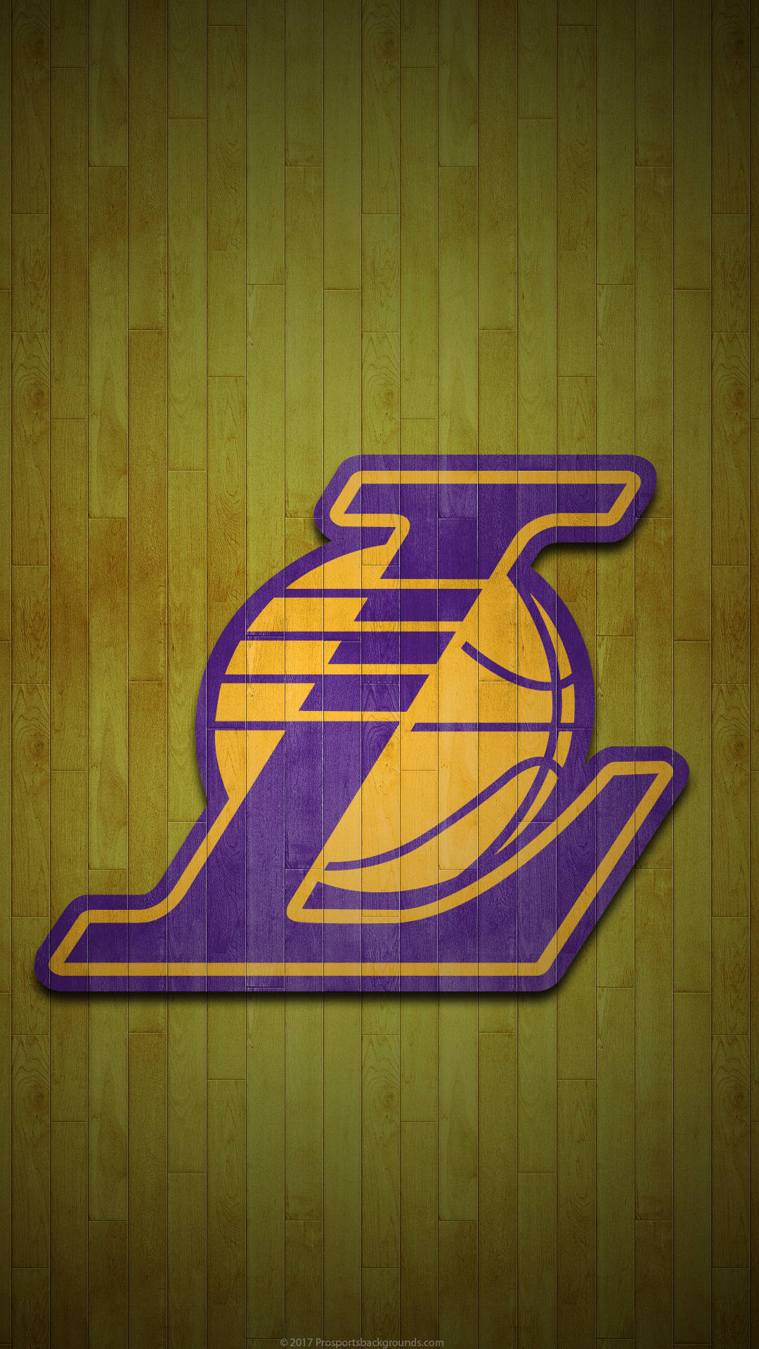 Lakers iPhone With Wooden Floor Wallpaper